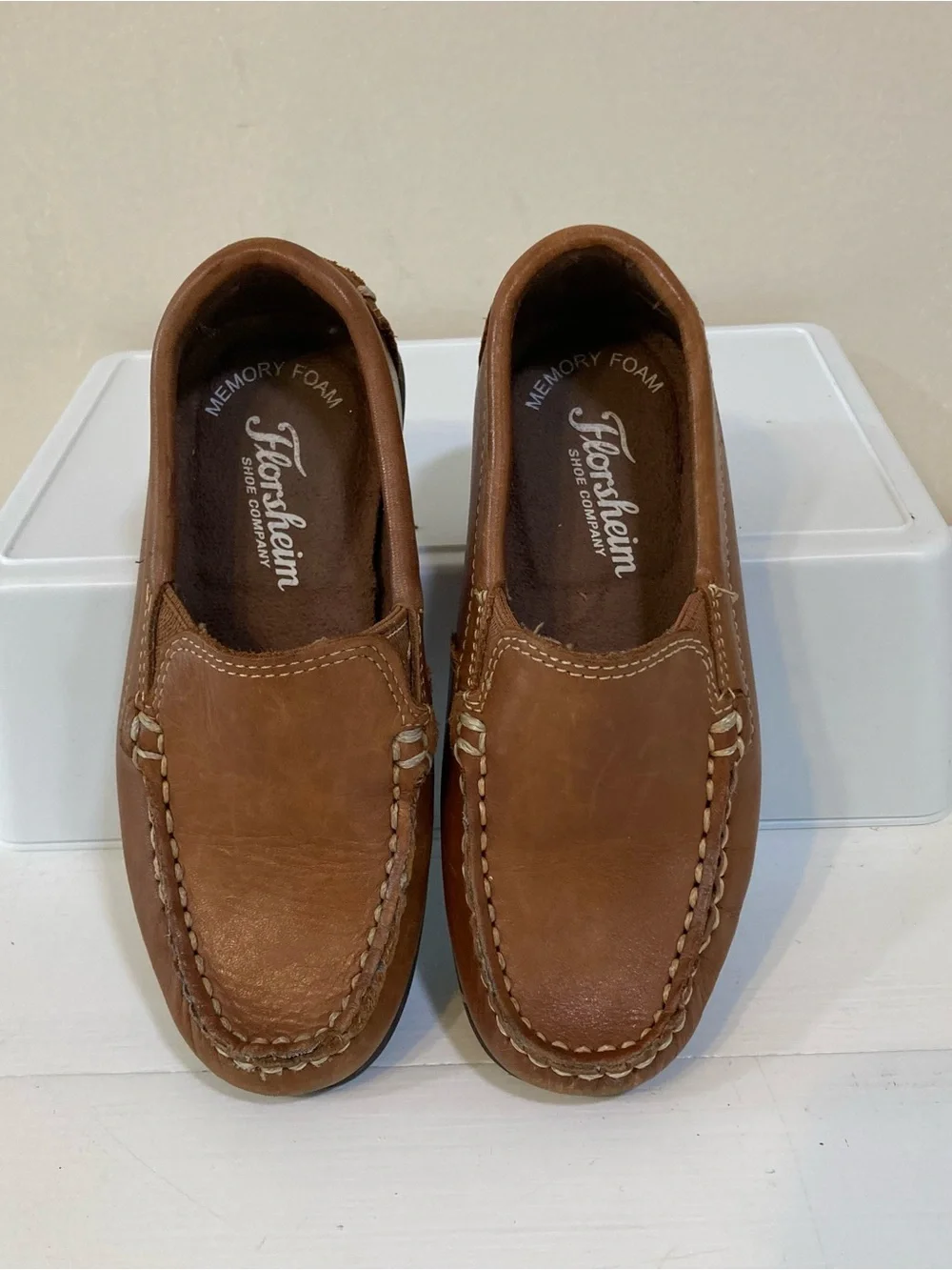Florsheim Jasper Venetian Jr. Sz 10.5 Boys Brown Leather Loafers Slip On Shoes